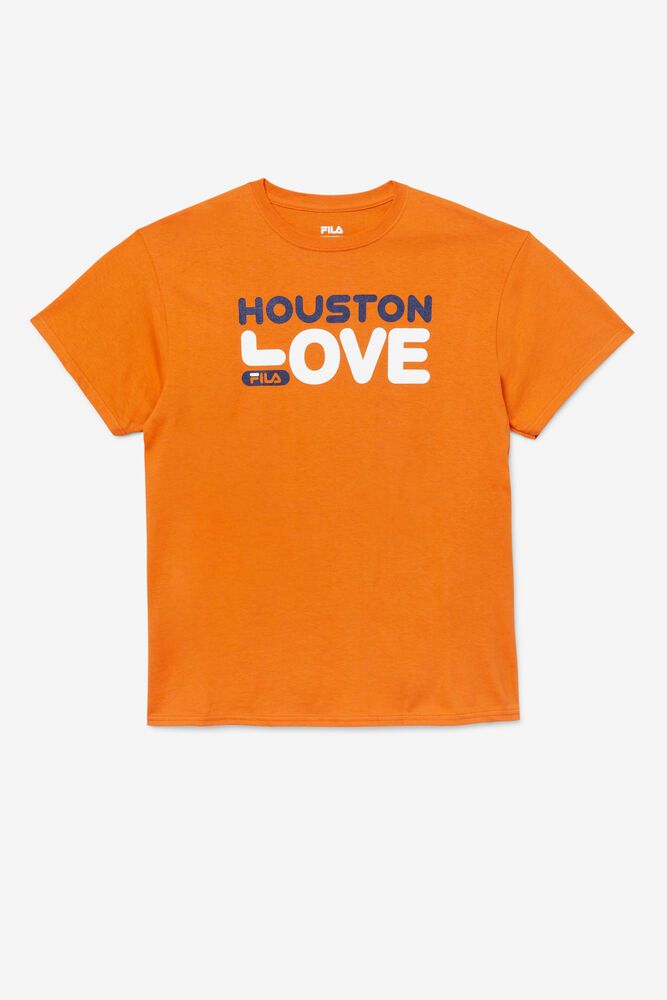 Fila T-Shirt Mens Orange Houston Love - Ireland 68534-QTIL